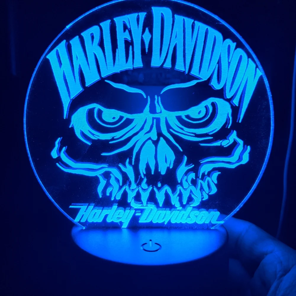 Harley Davidson skull lamp